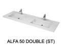 Plan vasque, suspendue ou  poser, en rsine minrale - ALFA 50 DOUBLE