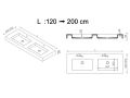 Plan vasque, suspendue ou  poser, en rsine minrale - ALFA 50 DOUBLE