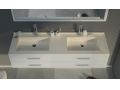 Håndvaskeplade, ophængt eller bordplade, i mineralharpiks - ALFA 50 DOUBLE
