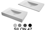 Blat umywalki, podwieszony lub blat, z żywicy mineralnej - SILON 47