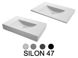 HÃ¥ndvaskeplade, ophÃ¦ngt eller bordplade, i mineralharpiks - SILON 47