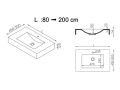 Plan vasque, suspendue ou  poser, en rsine minrale - SILON 47