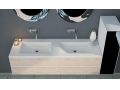 Håndvaskeplade, ophængt eller bordplade, i mineralharpiks - SILON DOUBLE