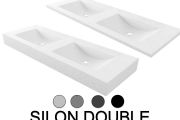 Plan vasque, suspendue ou à poser, en résine minérale - SILON DOUBLE