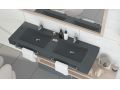 Håndvaskeplade, ophængt eller bordplade, i mineralharpiks - SILON DOUBLE