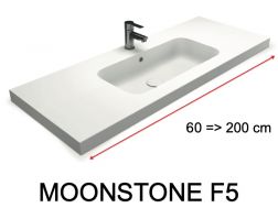 Plan vasque, suspendue ou à poser, en résine minérale - MOONSTONE F5