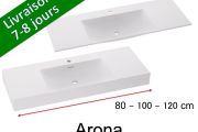 Plan vasque, suspendue ou à encastrer, en résine minérale - ARONA 80