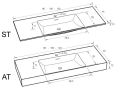 Plan vasque, suspendue ou  encastrer, en rsine minrale - ARONA 100