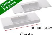Plan vasque, suspendue ou à encastrer, en résine minérale - CEUTA 120