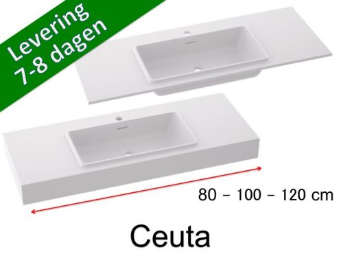 Wastafelblad, aan de muur gemonteerd of ingebouwd, in minerale hars - CEUTA 120
