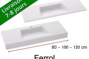 Plan vasque, suspendue ou à encastrer, en résine minérale - FERROL 100