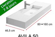 Plan vasque, suspendue ou à poser, en résine minérale - AVILA 140