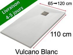 110 CM - Receveurs de douche, en résine minérale, antidérapant - VULCANO Blanc