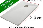 210 CM - Receveurs de douche, en résine minérale, antidérapant - VULCANO Blanc