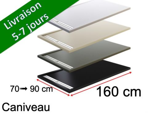 160 cm - Receveur de douche caniveau, en rsine allge - CANIVEAU