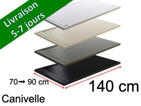 140 cm - Receveur de douche caniveau, avec grille en rsine - CANIVELLE