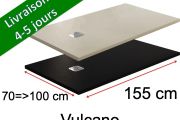 155 cm - Receveurs de douche, résine minérale, antidérapant - VULCANO anthracite ou beige