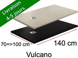 140 cm - Receveurs de douche, résine minérale, antidérapant - VULCANO anthracite ou beige