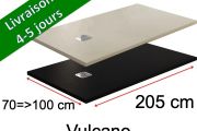 205 cm - Receveurs de douche, résine minérale, antidérapant - VULCANO anthracite ou beige