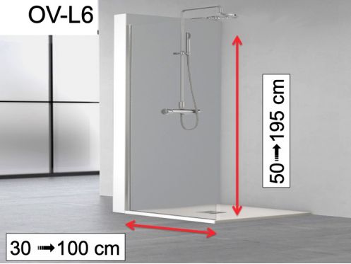 Vast douchescherm, discrete stabilisatorstang - OV-L6