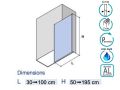 Pare douche fixe, barre stabilisatrice discrte - OV-L6