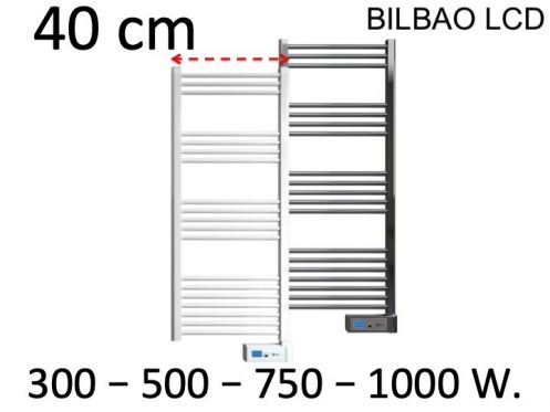 Radiator, design handdoekwarmer, elektrisch, breedte 40 cm - BILBAO LCD