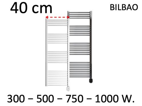 Radiator, design handdoekwarmer, elektrisch, breedte 40 cm - BILBAO