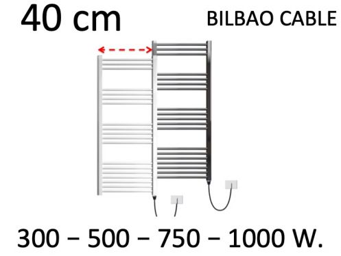 Håndklædevarmer, bredde 40 cm, elektrisk, til rumtermostat - BILBAO KABEL