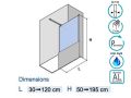 Pare douche fixe, barre stabilisatrice discrte - OV-L6 MUR