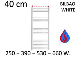 Sèche serviettes design, hydraulique, pour chauffage central - BILBAO WHITE 40