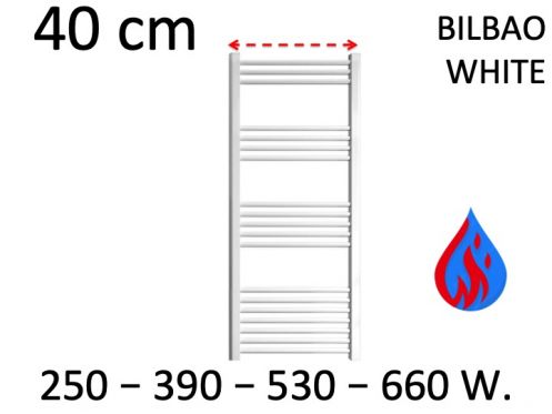 Design håndklædevarmer, hydraulisk, til centralvarme - BILBAO WHITE 40