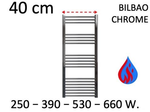 Design håndklædevarmer, hydraulisk, til centralvarme - BILBAO CHROME 40