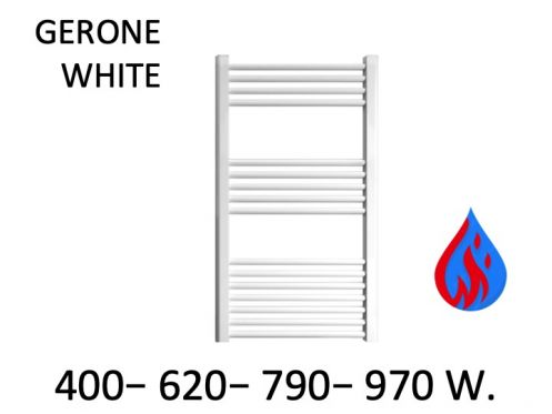 Design håndklædevarmer, hydraulisk, til centralvarme - GERONE WHITE 50