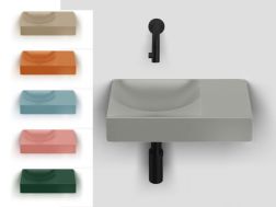 Hand basin, 38x19 cm, without tap hole - VALE 38 COLOR