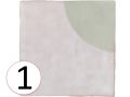 Melody Namoi Patchwork 13x13 cm - Carrelage mural, finition vieilli