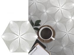 Juliet Solana - 21 x 25 cm - Carrelage sol et mur, finition vieilli mate hexagonal