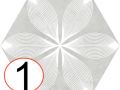Juliet Solana - 21 x 25 cm - Carrelage sol et mur, finition vieilli mate hexagonal