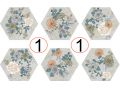 Juliet Sela - 21 x 25 cm - Carrelage sol et mur, finition vieilli mate hexagonal
