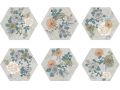 Juliet Sela - 21 x 25 cm - Carrelage sol et mur, finition vieilli mate hexagonal