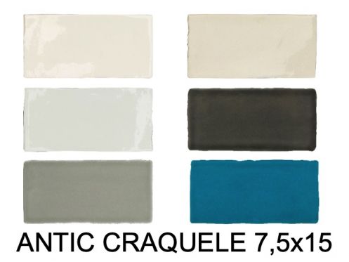 ANTIC CRAQUELE 7,5x15 cm - Carrelage mural, rectangle rustique, brillant