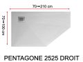 Receveur de douche pentagonal evacuation en angle droit - PENTAGONE 2525 DROIT