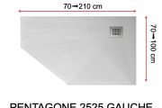 Receveur de douche, bonde en angle - PENTAGONE 2525 GAUCHE