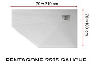 Receveur de douche pentagonal evacuation en angle gauche - PENTAGONE 2525 GAUCHE