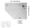 Receveur de douche pentagonal evacuation en angle gauche - PENTAGONE 2525 GAUCHE