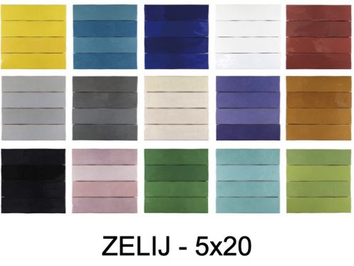 ZELIJ 5x20 cm - vÃ¦gfliser i zellige stil.