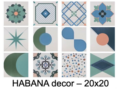 HABANA DECOR 20x20 cm - Carrelage sol et mur, style carreaux ciment