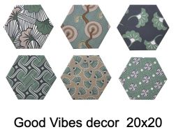 GOOD VIBES DECOR 14 x 16 cm - Carrelage hexagonal sol et mur