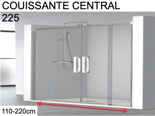 Porte de douche, deux portes coulissantes centrales - HIT 225