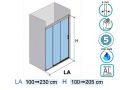 Porte de douche, double coulissants sur un fixe - DUB 2PF