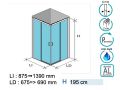 Portes de douche coulissantes, en angle 70 cm - HIT 320